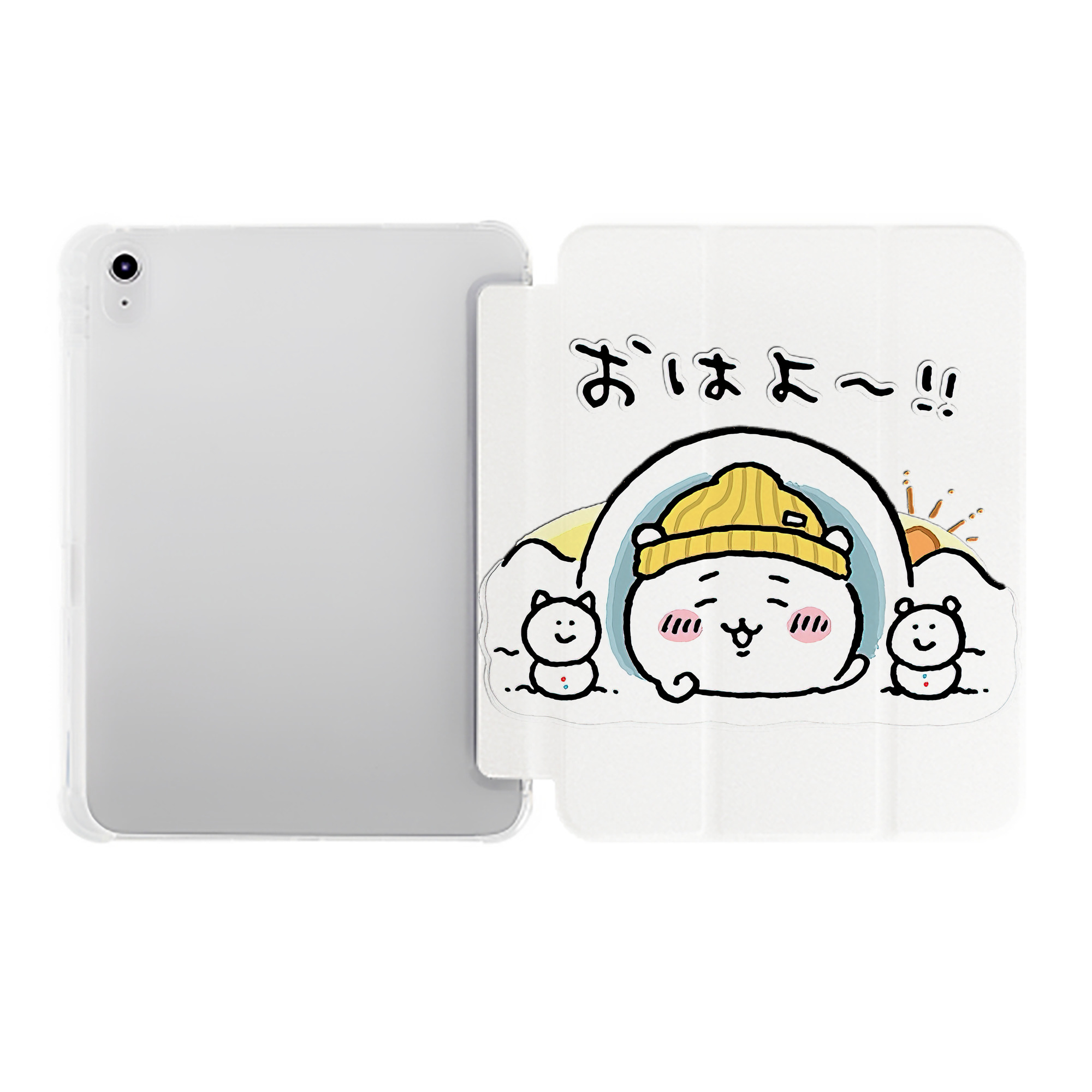 （画像用） ちいかわ ちいかわ Chii-kawa chiikawa IPad ケース ペン収納付き 三つ折りスタンド PUレザー×シリコン 対応機種9.5/10.5/10.9インチ
